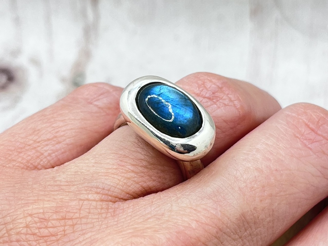 Labradorit ezüst gyűrű