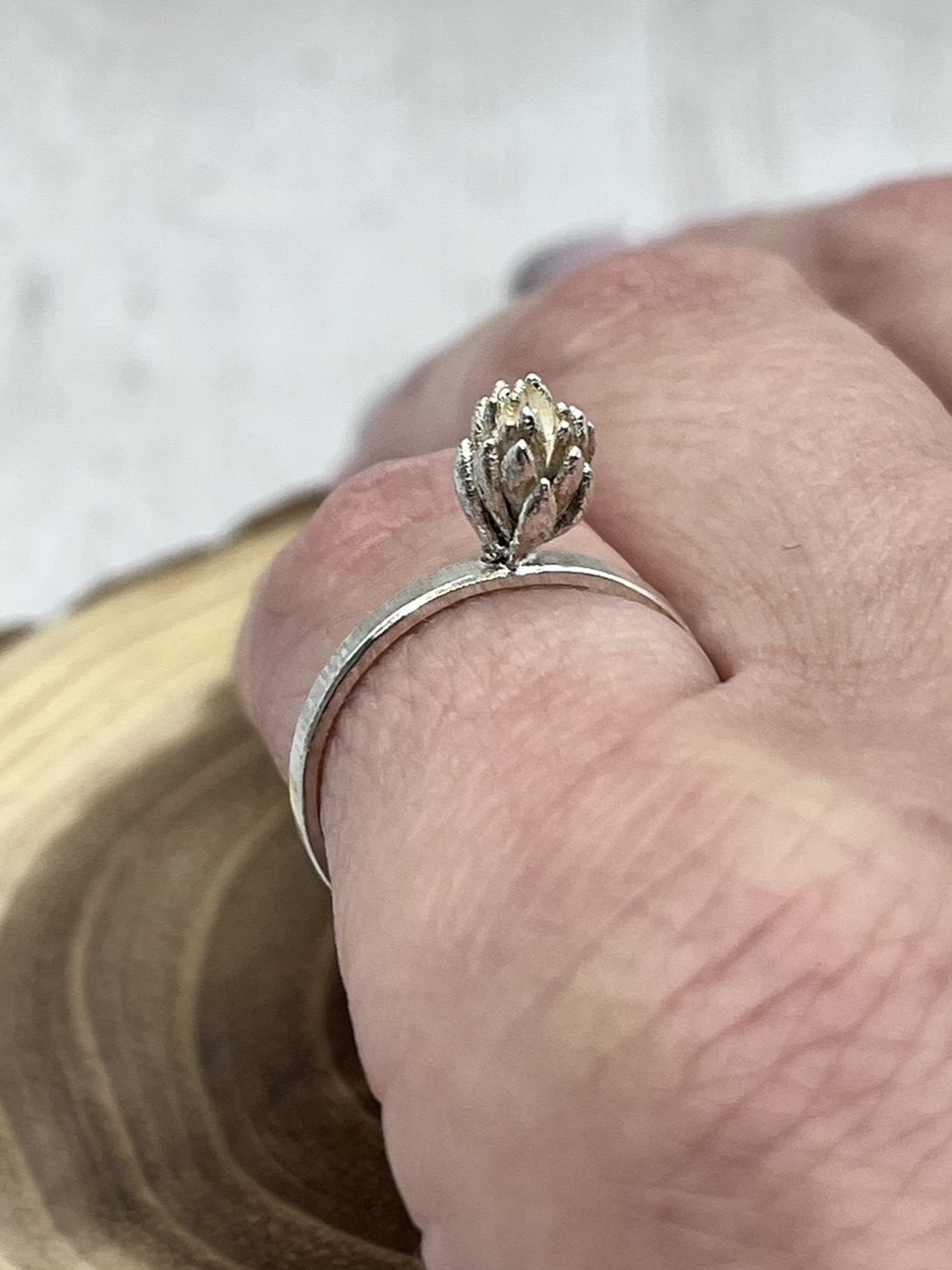 Növényke ezüst gyűrű