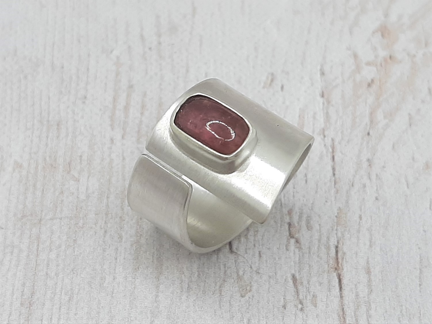 Turmalin ezüst gyűrű (rózsaszín)
