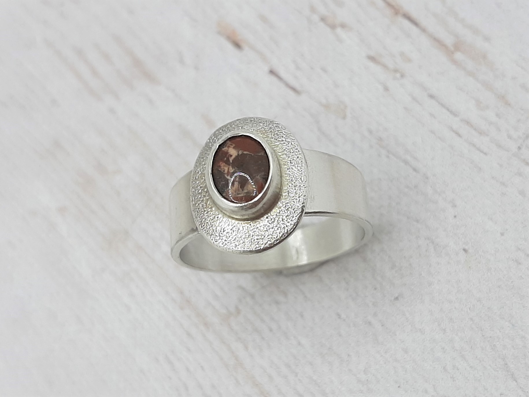 Jáspis ezüst gyűrű 