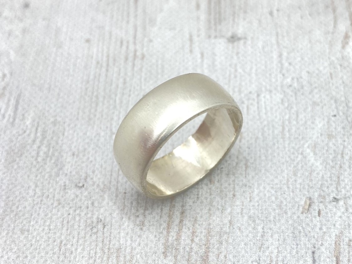 Domború ezüst gyűrű (matt)
