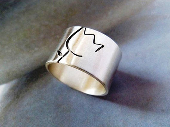 Tulipán ezüst gyűrű 